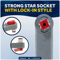 10" Universal Floating Winch Handle, Lock-in Mechanism, Gray & Red, 2-Pack - FO3924-M2 - Five Oceans