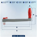 10" Universal Floating Winch Handle, Lock-in Mechanism, Gray & Red - FO3924 - Five Oceans