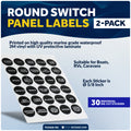 Round Switch Panel Labels, 30 Pieces Per Sheet, 2-Pack - FO3928-M2 - Five Oceans