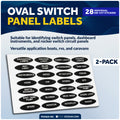 Oval Switch Panel Labels, 28 Pieces Per Sheet, 2-Pack - FO3929-M2 - Five Oceans