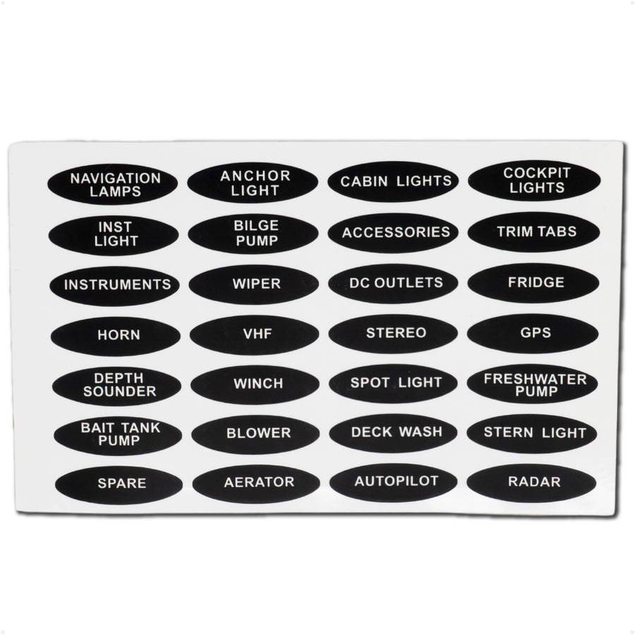 Switch Label Sample Oval Switch Panel Labels, 28 Pieces Per Sheet | FIVE OCEANS – Five Oceans