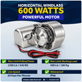 Windlass Kit - Atlantic 600 Series Horizontal, 600W, 12V, with 150' Galvanized Chain