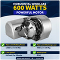 Horizontal Windlass 600W with 100' Stainless Steel Chain - FO3930-4492-M100-KIT - Five Oceans