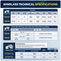 Horizontal Windlass 600W with 100' Stainless Steel Chain - FO3930-4492-M100-KIT - Five Oceans
