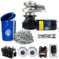 Pacific 900 Series Vertical Windlass Kit, 12V with 1/4" Galvanized Steel Chain - Five Oceans