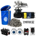 Pacific 600 Series Vertical Windlass Kit, 12V DC, with 1/4" Stainless Steel Chain - Five Oceans