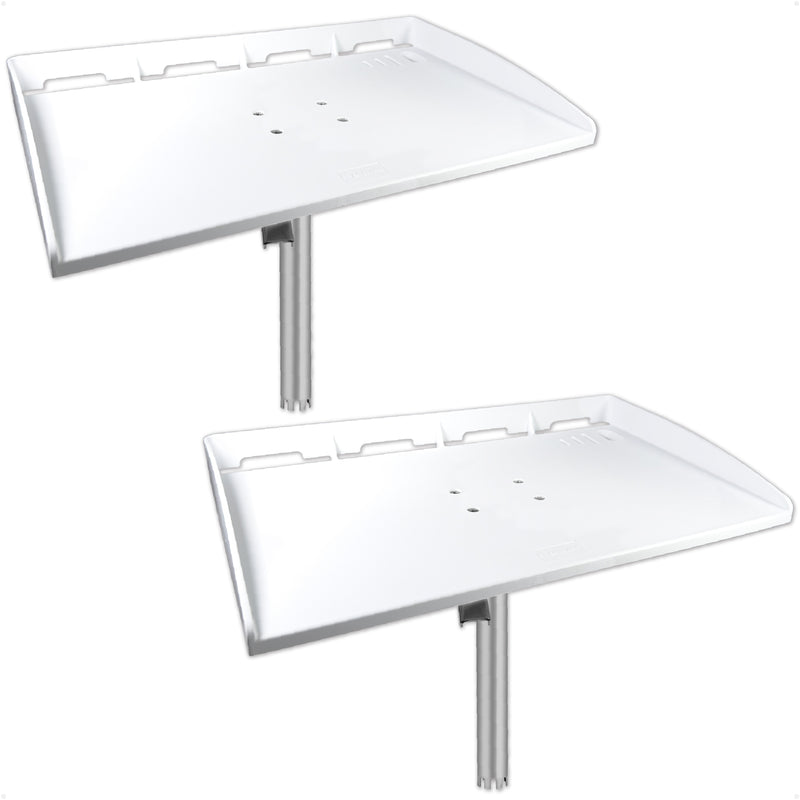 Fish Fillet Table / Cutting Board 20" x 12", Rod Holder Mount, White, 2-Pack - FO3936-M2 - Five Oceans