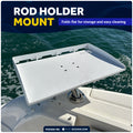Fish Fillet Table / Cutting Board 20" x 12", Rod Holder Mount, White, 2-Pack - FO3936-M2 - Five Oceans
