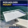 Fish Fillet Table / Cutting Board 20" x 12", Rod Holder Mount, White - FO3936 - Five Oceans