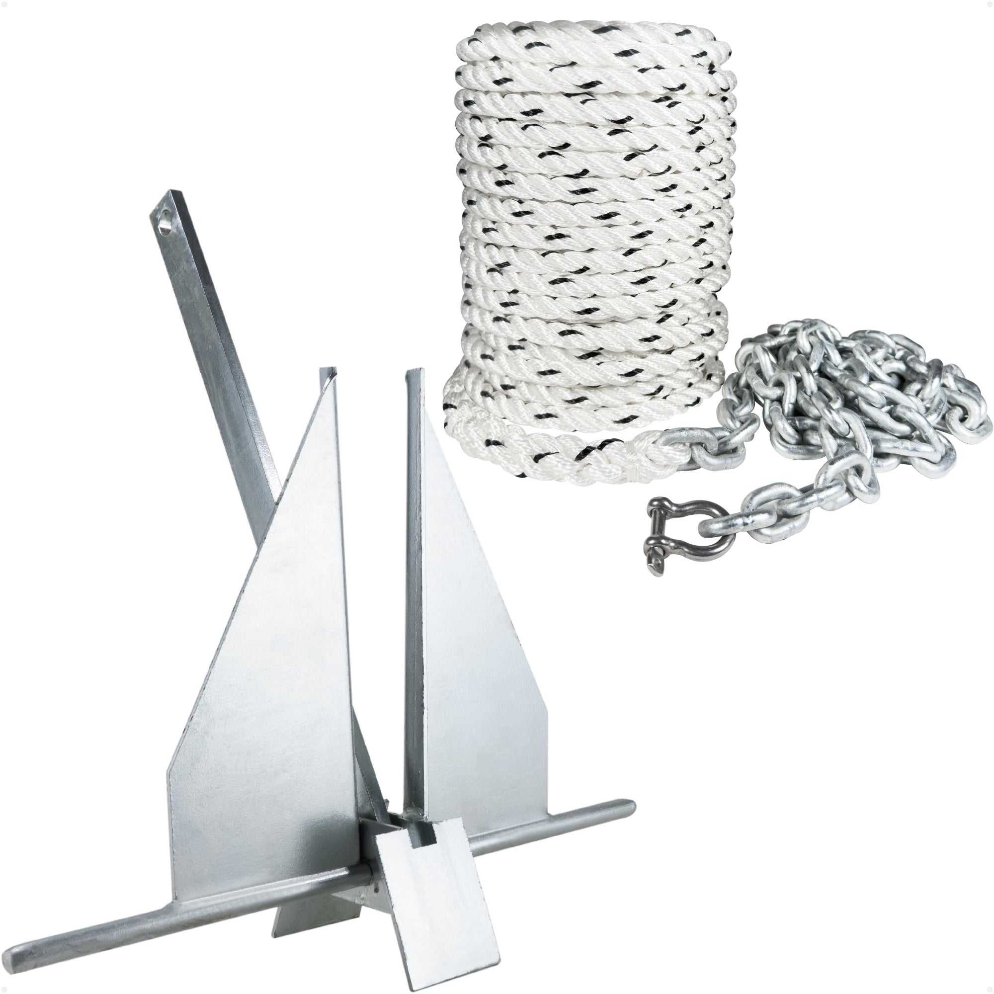 Fluke Anchor Kit - Hand-Spliced Rope & Chain