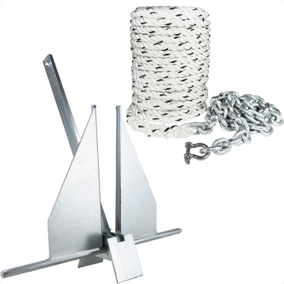 Fluke Anchor Kit - Hand-Spliced Rope & Chain