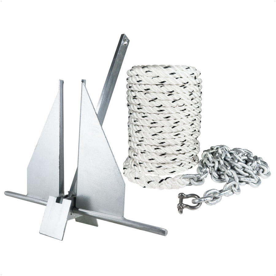 Fluke Anchor Kit - Hand-Spliced Rope & Chain