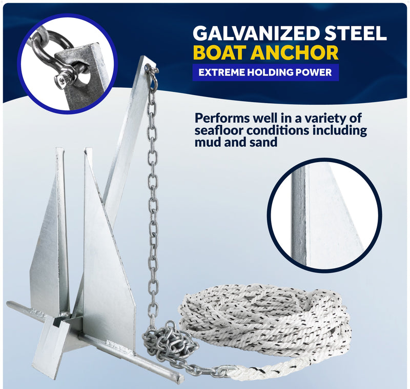 Fluke Anchor Kit - Hand-Spliced Rope & Chain