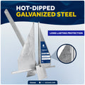 8 Lb. Fluke Anchor, Galvanized Steel - FO3940 - Five Oceans
