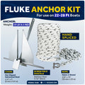 10 lb Fluke Anchor Kit - Hand-Spliced Rope & Chain