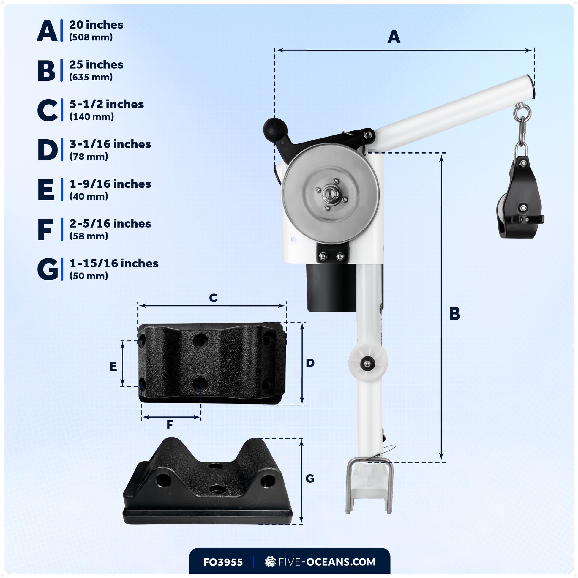 Line Hauler Pot Puller, 900 Watts - FO3955 - Five Oceans