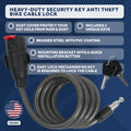 4' Keyed Bike Cable Lock with Mounting Bracket - FO3956 - Five Oceans