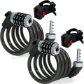 4' Bike Cable Lock with Combination Anti Theft, 2-Pack - FO3957-M2 - Five Oceans