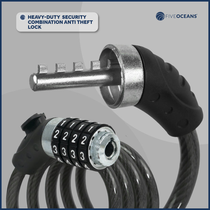 4' Bike Cable Lock with Combination Anti Theft, 2-Pack - FO3957-M2 - Five Oceans