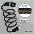 4' Bike Cable Lock with Combination Anti Theft, 2-Pack - FO3957-M2 - Five Oceans