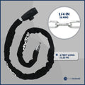 Bike Chain Lock, Keyed, with Mounting Bracket, 4' - FO3959 - Five Oceans