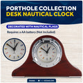 Nautical Porthole Collection Desk Tambour Clock - FO3963 - Five Oceans