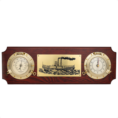 Nautical Porthole Collection Weather Center with Thermometer & Clock - FO3975 - Five Oceans