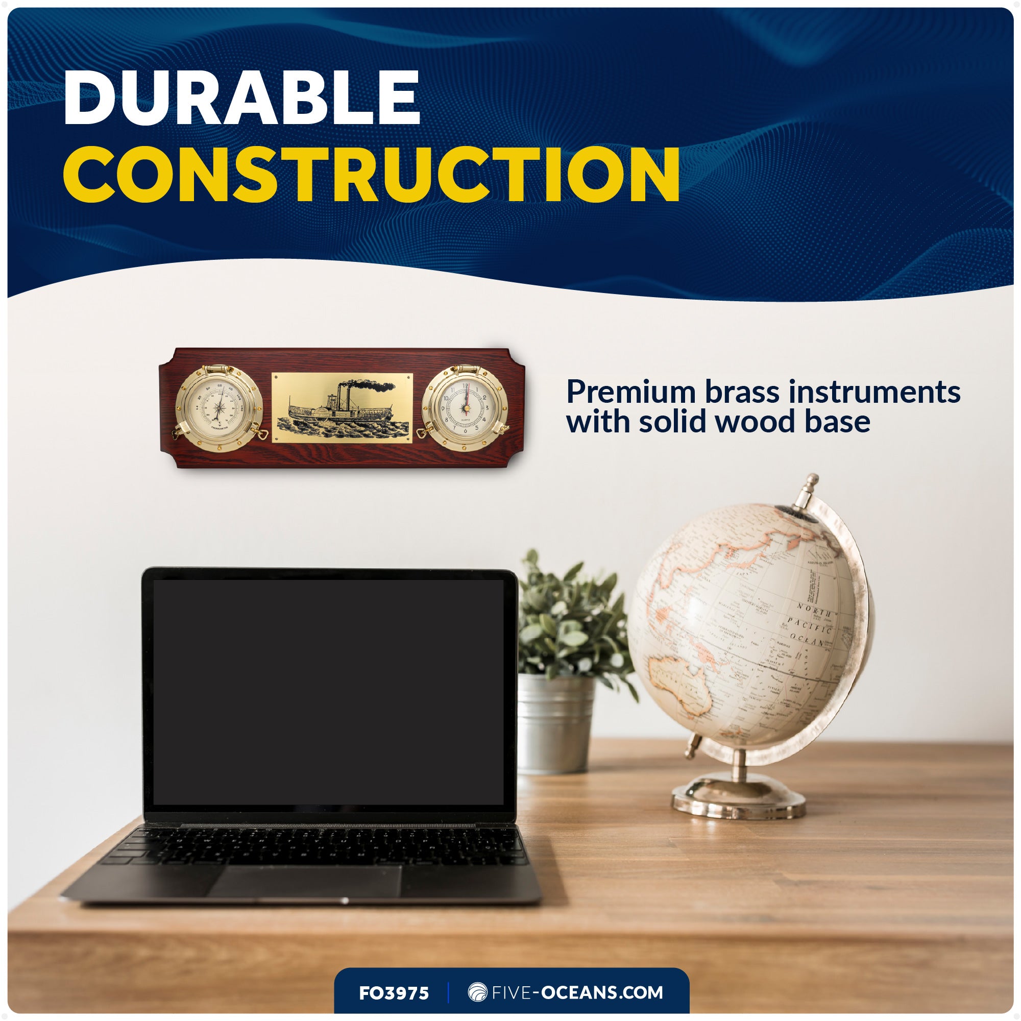 Porthole Collection Weather Center with Thermometer and Clock - FO3975