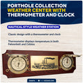 Nautical Porthole Collection Weather Center with Thermometer & Clock - FO3975 - Five Oceans