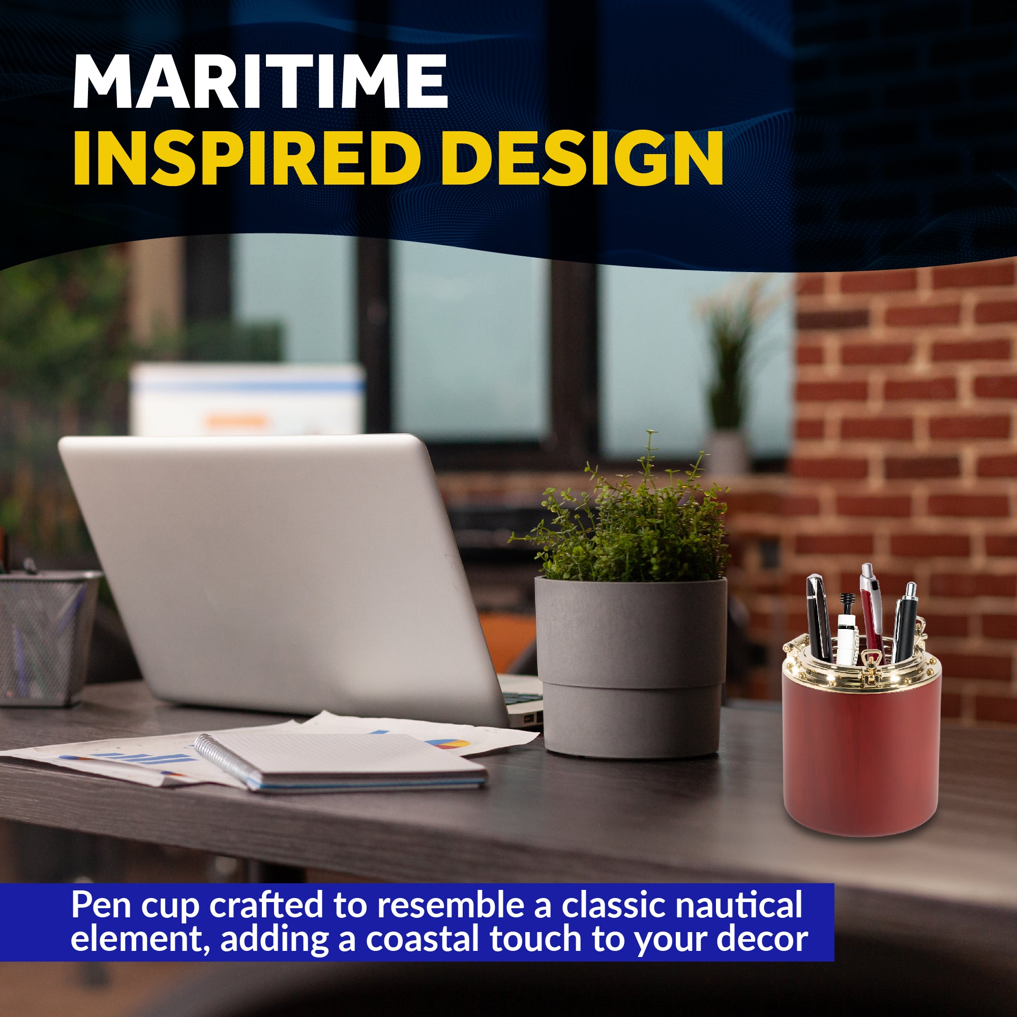 Porthole Collection Nautical Pencil Holder - FO3978 - Five Oceans