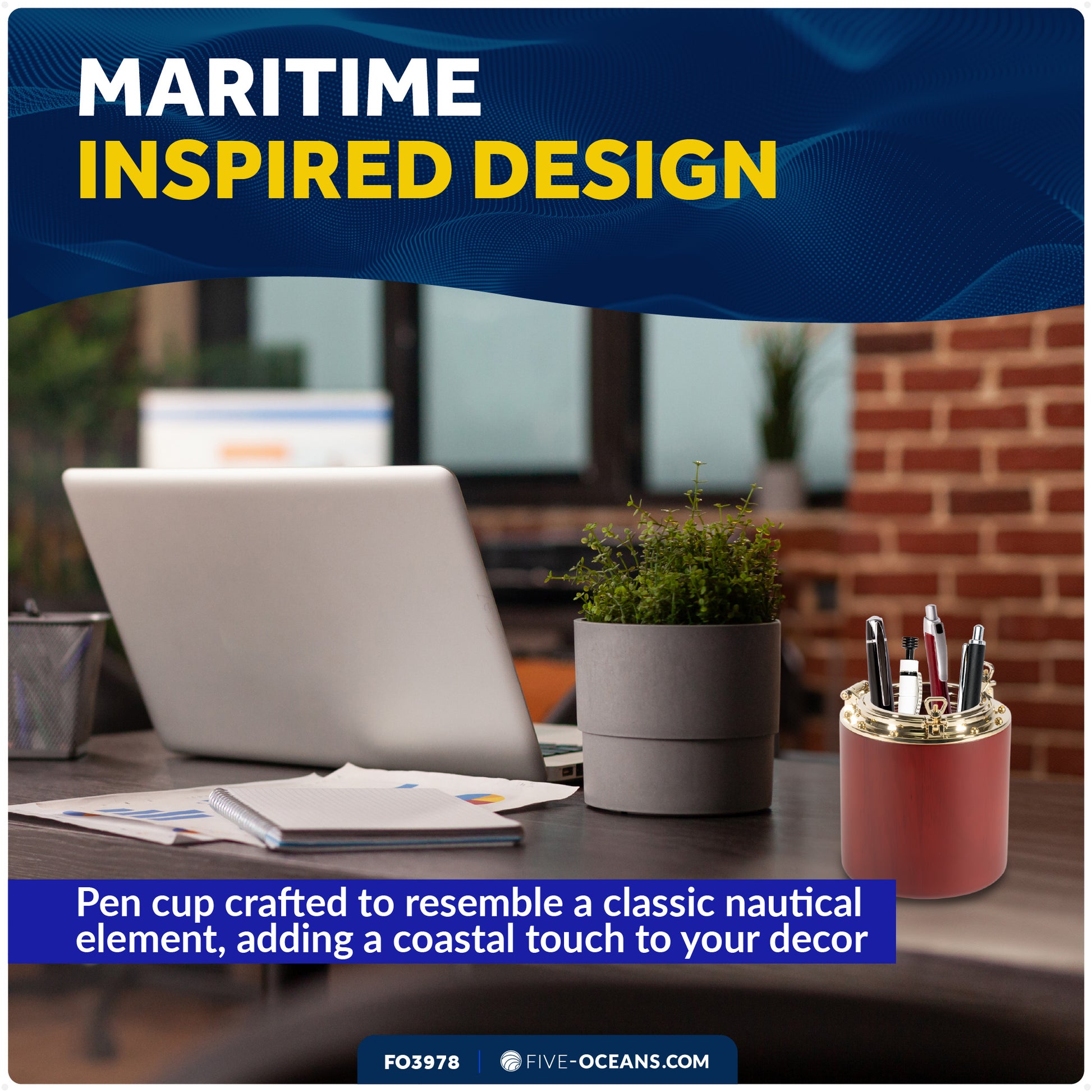 Porthole Collection Nautical Pencil Holder - FO3978 - Five Oceans