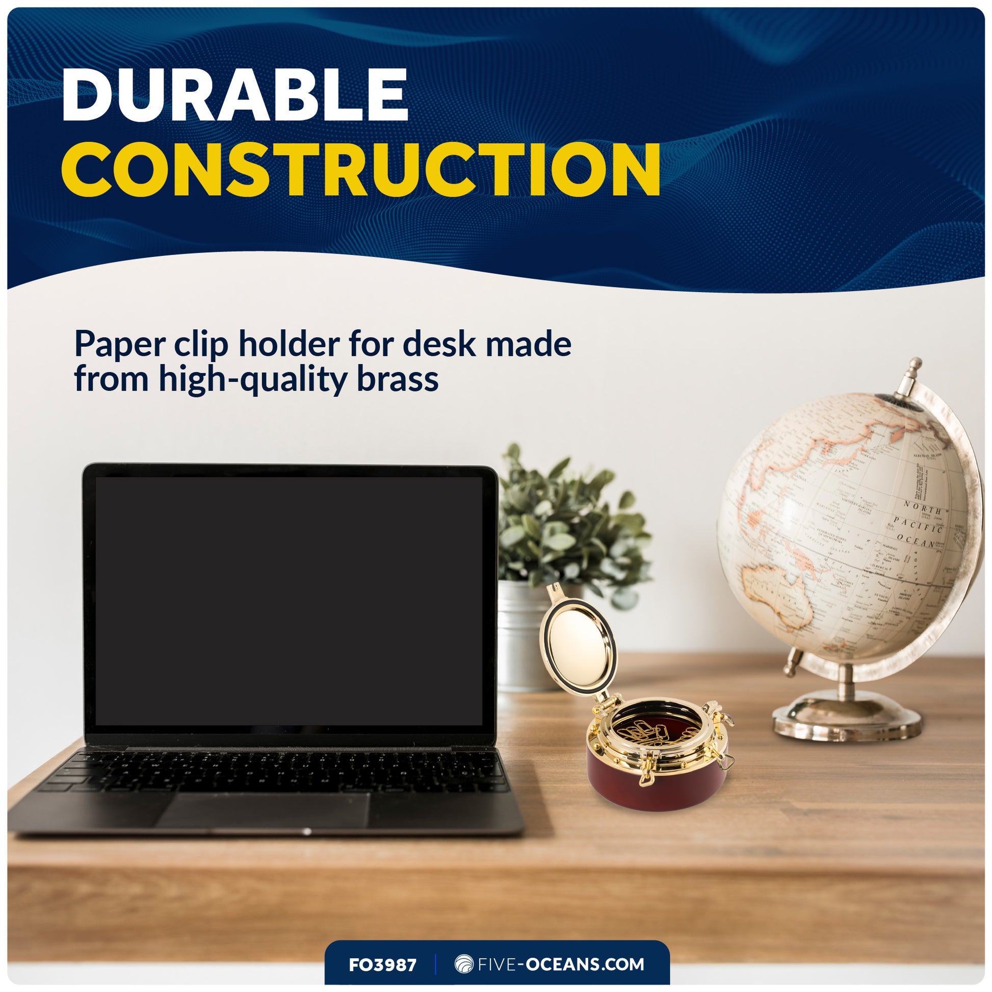 Porthole Collection Nautical Paper Clip Holder  - FO3987 - Five Oceans