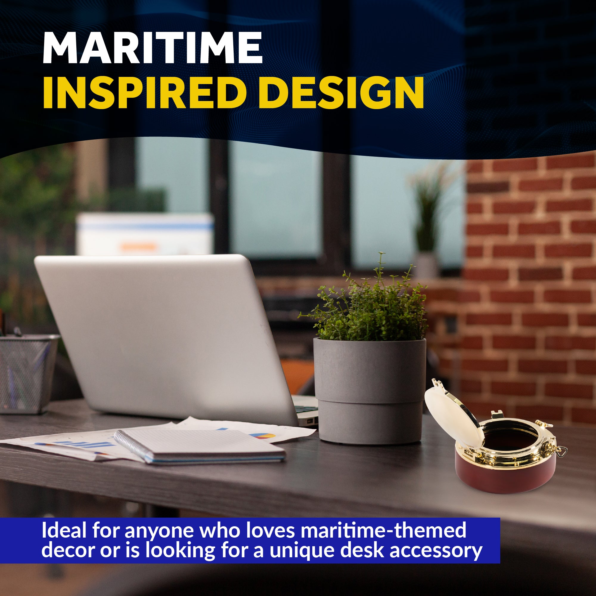 Porthole Collection Nautical Paper Clip Holder  - FO3987 - Five Oceans