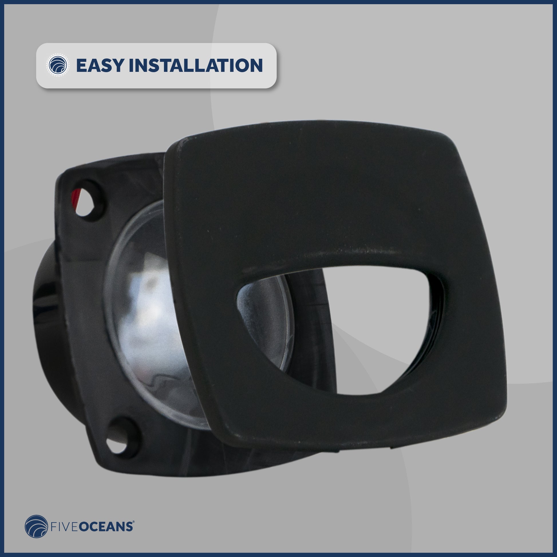 2-1/4" Square Courtesy Companion Way Light, Black Housing, Blue LED, 10-Pack - FO4002-M10 - Five Oceans