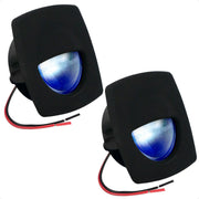 2-1/4" Square LED Recessed Courtesy / Companionway Light, Black Housing, Blue, 12V, 2-Pack - FO4002-M2