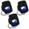2-1/4" Square LED Recessed Courtesy / Companionway Light, Black Housing, Blue, 12V, 3-Pack - FO4002-M3 - Five Oceans