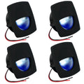 2-1/4" Square LED Recessed Courtesy / Companionway Light, Black Housing, Blue, 12V, 4-Pack - FO4002-M4 - Five Oceans
