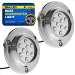 Underwater Boat Light, Stainless Steel, Blue LED, 2-Pack - FO4005-M2 - Five Oceans