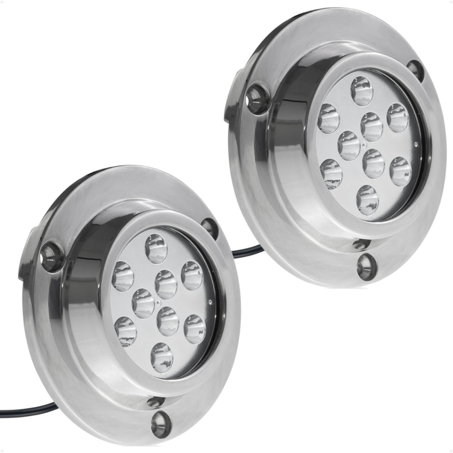 Boat LED Underwater Light, Blue  Stainless Steel 2-Pack| FIVE OCEANS   Five Oceans