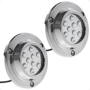 LED Underwater Light, Blue, AISI316 Stainless Steel, 10-30V, 2-Pack - FO4005-M2 - Five Oceans