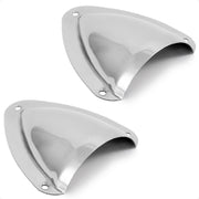 Clamshell Vent Cover, Base 3-11/16" L x 3-7/16" W, Stainless Steel - 2-Pack - FO4010-M2 - Five Oceans