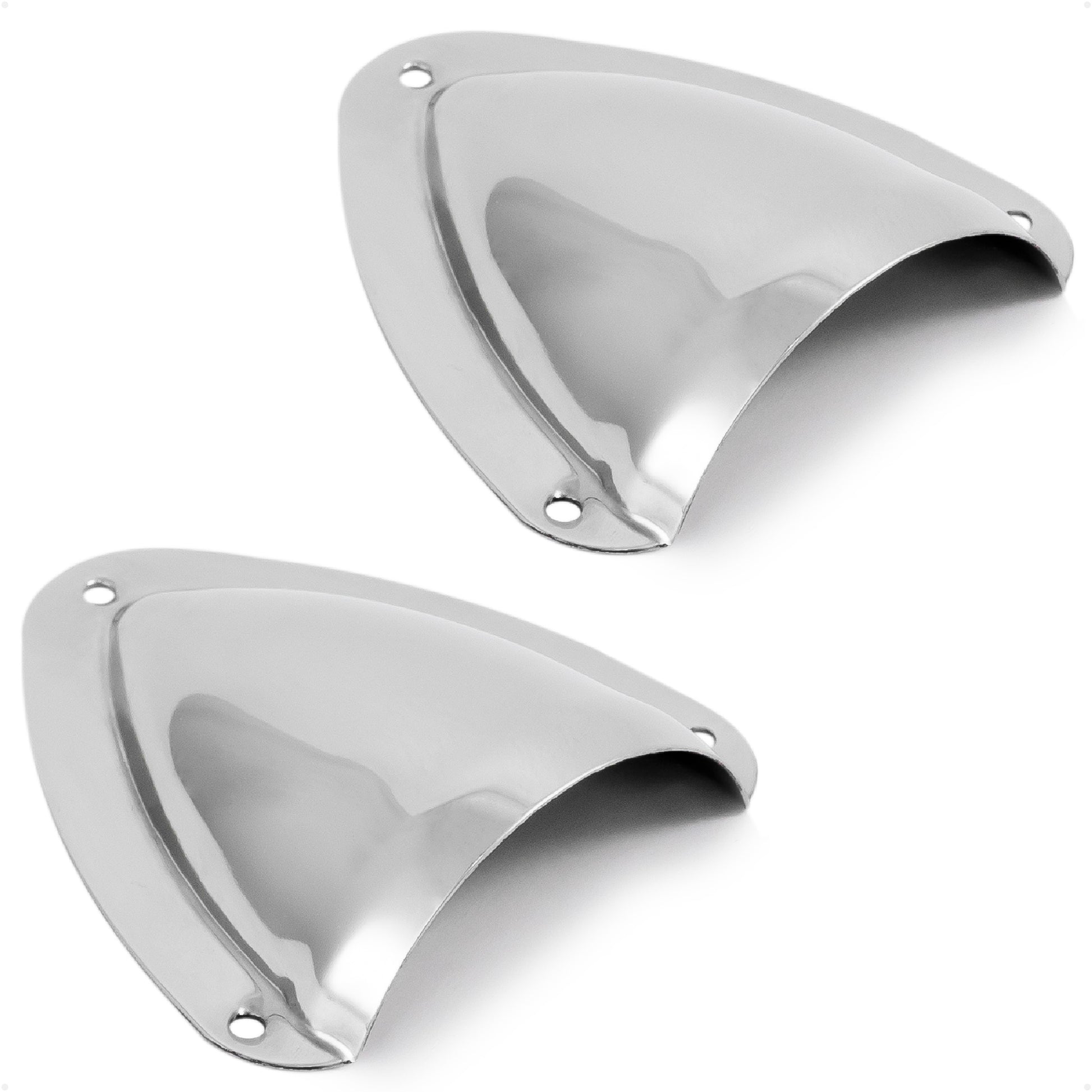 Clamshell Vent Cover, Base 3-11/16" L x 3-7/16" W, Stainless Steel - 2-Pack - FO4010-M2 - Five Oceans