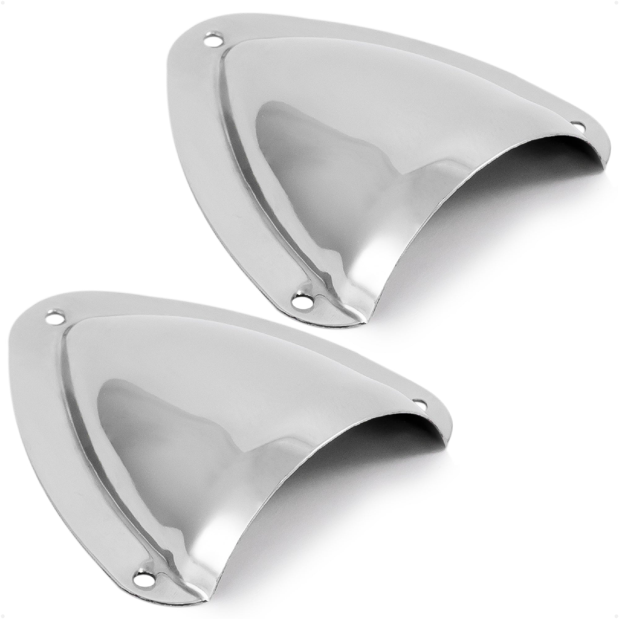 Clamshell Vent Cover, Base 3-11/16" L x 3-7/16" W, Stainless Steel, 2-Pack - FO4010-M2 - Five Oceans