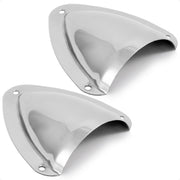 Clamshell Vent Cover, Base 3-11/16" L x 3-7/16" W, Stainless Steel - 2-Pack - FO4010-M2 - Five Oceans