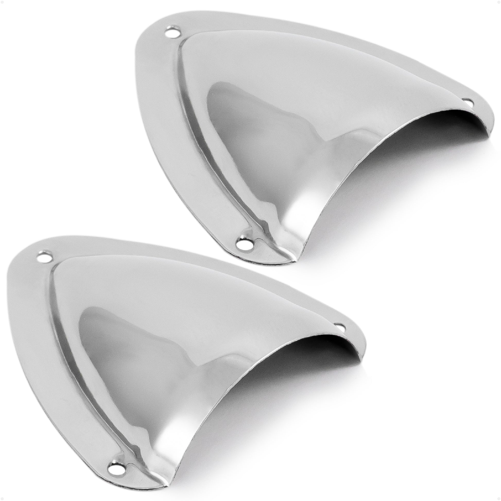 Clamshell Vent Cover, Base 3-11/16" L x 3-7/16" W, Stainless Steel - 2-Pack - FO4010-M2 - Five Oceans