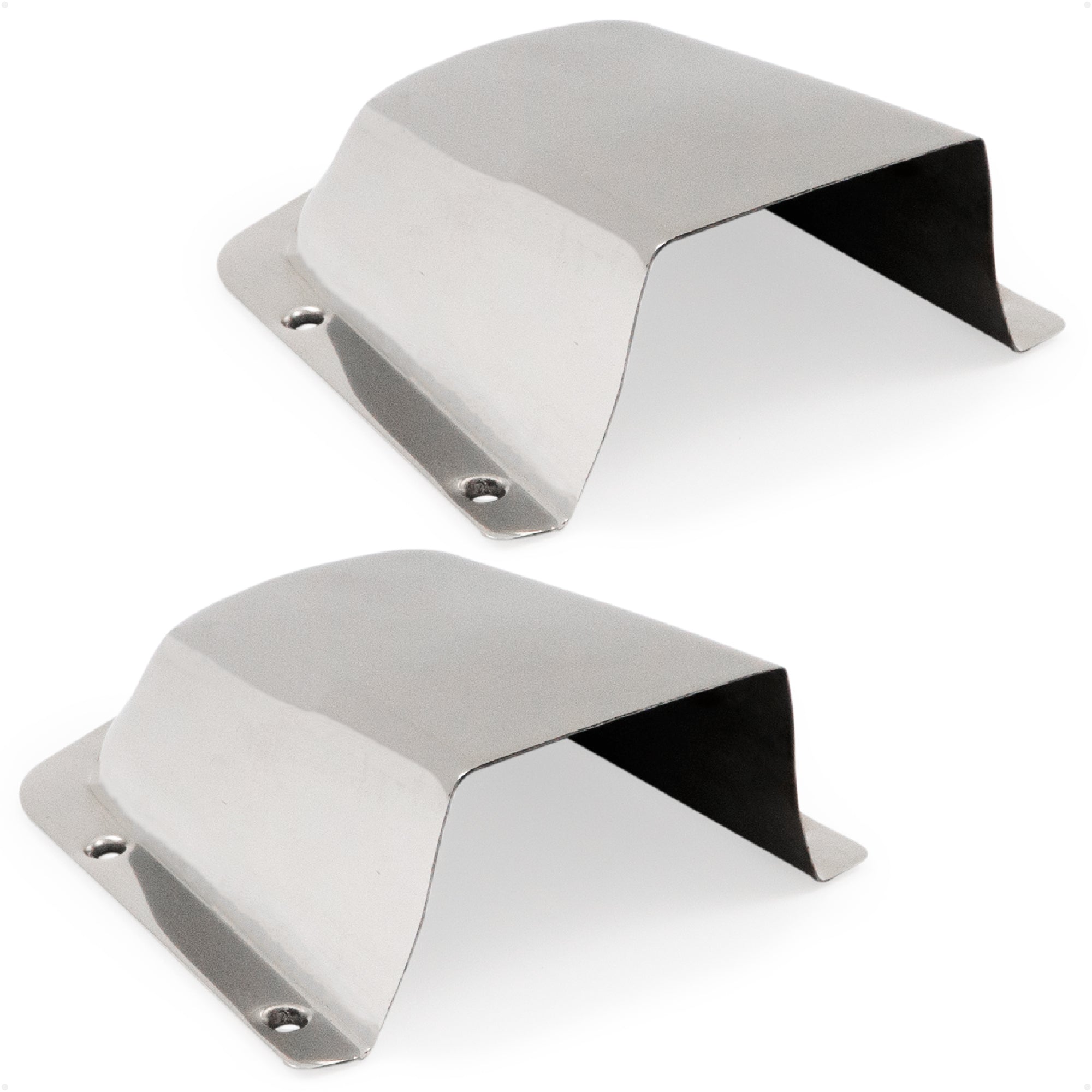 Extra Large Clamshell Ventilator & Wire Cable Pass-Thru Hole Cover, 6", Stainless Steel, 2-pack - FO4011-M2