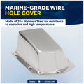 Clamshell Vent Cover, Base 6" L x 4-1/2" W, Stainless Steel - FO4011 - Five Oceans
