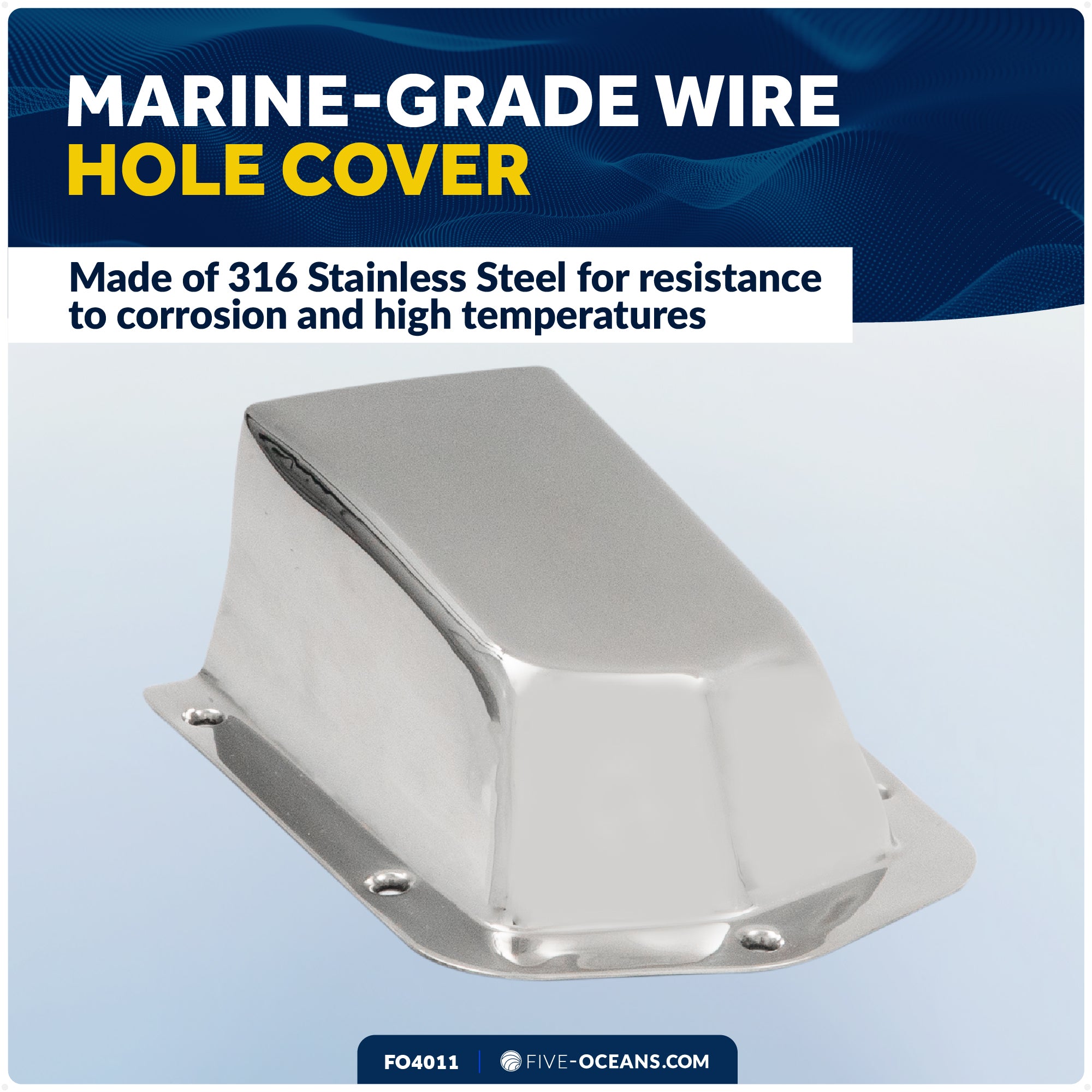 Clamshell Vent Cover, Base 6-Inch L x 4-1/2-Inch W, Stainless Steel - FO4011 - Five Oceans