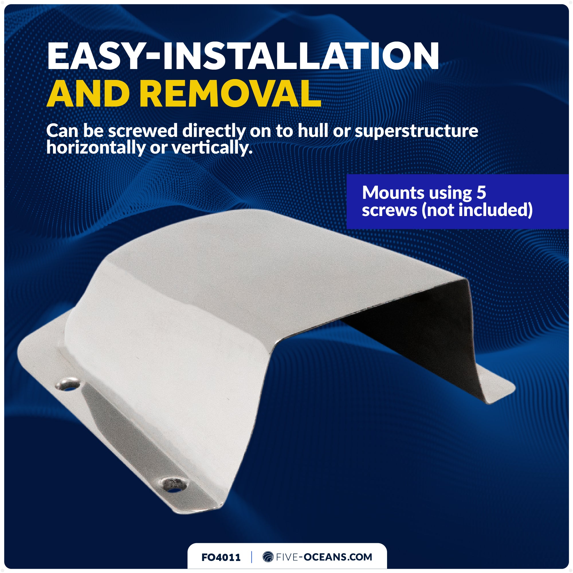 Clamshell Vent Cover, Base 6-Inch L x 4-1/2-Inch W, Stainless Steel - FO4011 - Five Oceans