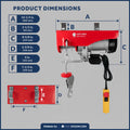 1320 Lb. Electric Hoist with 20Ft Cable Control & Working Gloves, 120V AC - FO4016-C1 - Five Oceans